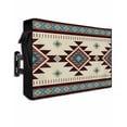 thumbnail image 1 of Outdoor TV Cover 60 to 65 Inch Weatherproof, Southwest Boho Pattern Waterproof TV Screen Protector for Outside Decor with Zipper and Pocket 58"L x 37"H , Aztec Tribal Texture Brown Blue Green, 1 of 7