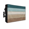 thumbnail image 1 of Outdoor TV Cover 60 to 65 Inch Weatherproof, Teal Blue Brown Barn Wood Textured Waterproof TV Screen Protector for Outside Decor with Zipper and Pocket 58"L x 37"H , Rustic Farmhouse, 1 of 7