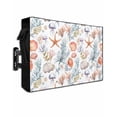 thumbnail image 1 of Outdoor TV Cover 60 to 65 Inch Weatherproof, Tropical Coastal Waterproof TV Screen Protector for Outside Decor with Zipper and Pocket 58"L x 37"H , Watercolor Starfish Starfish Print Orange, 1 of 7