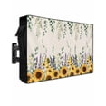 thumbnail image 1 of Outdoor TV Cover 60 to 65 Inch Weatherproof, Vintage Floral Waterproof TV Screen Protector for Outside Decor with Zipper and Pocket 58"L x 37"H , Sunflower Lavender Eucalyptus Leaf Green Gold, 1 of 7
