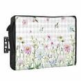 thumbnail image 1 of Outdoor TV Cover 60 to 65 Inches, Farmhouse Floral Wildflowers Herb Plant Grey Plaid Waterproof and Weatherproof TV Cover with Remote Control Pocket, Flat Screen TV Cover Protector for Outside TV, 1 of 6