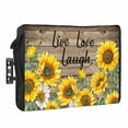 thumbnail image 1 of Outdoor TV Cover 60 to 65 Inches, Farmhouse Sunflower Love Live Laugh Vintage Brown Wood Grain Waterproof TV Cover with Remote Control Pocket, Flat Screen TV Cover Protector for Outside TV, 1 of 6