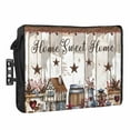 thumbnail image 1 of Outdoor TV Cover 60 to 65 Inches, Home Sweet Home Country Star Barn Barrel Retro Wood Grain Waterproof TV Cover with Remote Control Pocket, Flat Screen TV Cover Protector for Outside TV, 1 of 6