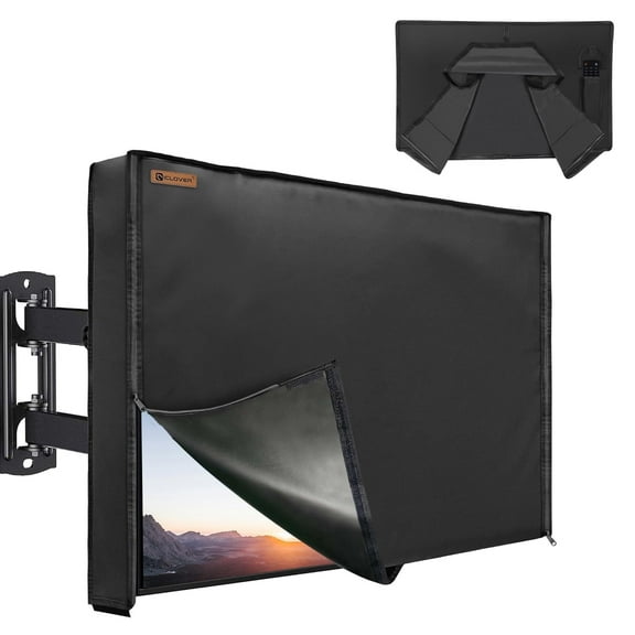 Outdoor TV Cover, 600D Waterproof & Weatherproof TV Protector with Zipper and Remote Control Pocket Fits Up to 30 to 32 inches