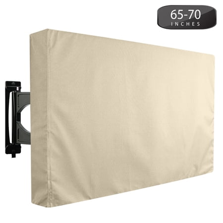 Outdoor TV Cover 65" to 70" Inches Universal Weatherproof Protector - Beige