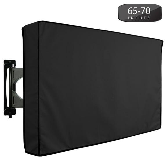Outdoor TV Cover 65" to 70" Inches Universal Weatherproof Protector - Black
