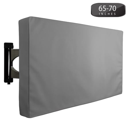 Outdoor TV Cover 65" to 70" Inches Universal Weatherproof Protector - Grey