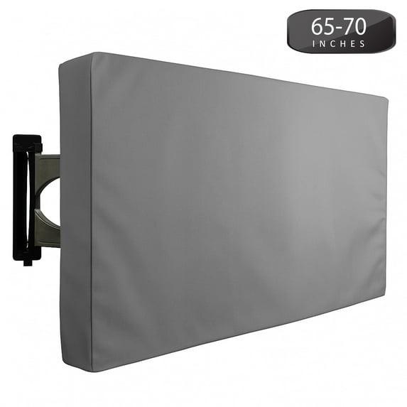 Outdoor TV Cover 65" to 70" Inches Universal Weatherproof Protector - Grey
