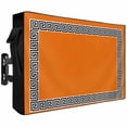 thumbnail image 1 of Outdoor TV Cover 68x42x4.5in, Black Simple Geometric Lines Border Weatherproof TV Screen Protector with Zipper, Orange Outside Television Cover Fits Up to 70-75", 1 of 9
