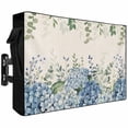thumbnail image 1 of Outdoor TV Cover 68x42x4.5in, Blue Hydrangea Flower Green Eucalyptus Leaves Weatherproof TV Screen Protector with Zipper, Retro Linen Outside Television Cover Fits Up to 70-75", 1 of 9