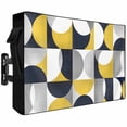 thumbnail image 1 of Outdoor TV Cover 68x42x4.5in, Medieval Nordic Geometric Art Weatherproof TV Screen Protector with Zipper, Splicing Semicircle Rectangles Outside Television Cover Fits Up to 70-75", 1 of 9