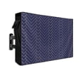 thumbnail image 1 of Outdoor TV Cover 70 to 75 Inch Weatherproof, Abstract Geometric Waterproof TV Screen Protector for Outside Decor with Zipper and Pocket 68"L x 42"H , Navy Blue Gold Minimalist Herringbone Pattern, 1 of 7