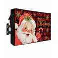thumbnail image 1 of Outdoor TV Cover 70 to 75 Inch Weatherproof, Santa Claus Christmas Waterproof TV Screen Protector for Outside Decor with Zipper and Pocket 68"L x 42"H , Merry Xmas Snowflake Red Black Plaid, 1 of 7
