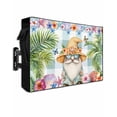 thumbnail image 1 of Outdoor TV Cover 70 to 75 Inch Weatherproof, Tropical Coastal Waterproof TV Screen Protector for Outside Decor with Zipper and Pocket 68"L x 42"H , Vintage Dwarf Shell Starfish Butterfly Palm Tree, 1 of 7