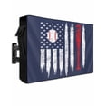 thumbnail image 1 of Outdoor TV Cover 70 to 75 Inch Weatherproof, U.S. Flag Baseball Waterproof TV Screen Protector for Outside Decor with Zipper and Pocket 68"L x 42"H , Navy Blue, 1 of 7