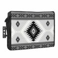 thumbnail image 1 of Outdoor TV Cover 80 to 85 Inches, Aztec Southwestern Ethnic Tribal Style Geometric Black Grey Waterproof TV Cover with Remote Control Pocket, Flat Screen TV Cover Protector for Outside TV, 1 of 6