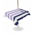 thumbnail image 1 of Outdoor Table Cloth with Umbrella Hole and Zipper, Anchor Purple Waterproof Rectangle Tablecloth 60"x102", Modern Navy Blue White Striped Nautical Washable Table Cover for Outside Party Patio Picnic, 1 of 8