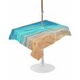 thumbnail image 1 of Outdoor Table Cloth with Umbrella Hole and Zipper, Aqua Ombre Coastal Waterproof Rectangle Tablecloth 52"x70", Summer Nautical Beach Ocean Seaside Washable Table Cover for Outside Party Patio Picnic, 1 of 8