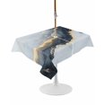 thumbnail image 1 of Outdoor Table Cloth with Umbrella Hole and Zipper, Black Marble Waterproof Rectangle Tablecloth 60"x102", Modern Abstract Art Ink Painted Washable Table Cover for Outside Party Patio Picnic, 1 of 8