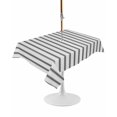 thumbnail image 1 of Outdoor Table Cloth with Umbrella Hole and Zipper, Black Striped Waterproof Rectangle Tablecloth 52"x70", Black White Stripes Farmhouse Washable Table Cover for Outside Party Patio Picnic, 1 of 8