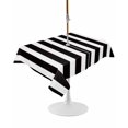 thumbnail image 1 of Outdoor Table Cloth with Umbrella Hole and Zipper, Black Striped Waterproof Rectangle Tablecloth 60"x84", Modern Farmhouse Black White Stripes Washable Table Cover for Outside Party Patio Picnic, 1 of 8
