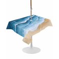 thumbnail image 1 of Outdoor Table Cloth with Umbrella Hole and Zipper, Blue Beach Coastal Waterproof Rectangle Tablecloth 60"x102", Summer Nautical Seaside Ocean Washable Table Cover for Outside Party Patio Picnic, 1 of 8