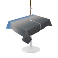 thumbnail image 1 of Outdoor Table Cloth with Umbrella Hole and Zipper, Blue Grey Ombre Waterproof Rectangle Tablecloth 60"x102", Modern Geometric Striped Abstract Art Washable Table Cover for Outside Party Patio Picnic, 1 of 8
