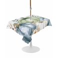 thumbnail image 1 of Outdoor Table Cloth with Umbrella Hole and Zipper, Blue Pumpkin Fall Waterproof Rectangle Tablecloth 60"x102", Green Thanksgiving Leaves Floral Washable Table Cover for Outside Party Patio Picnic, 1 of 8