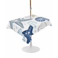 thumbnail image 1 of Outdoor Table Cloth with Umbrella Hole and Zipper, Blue Starfish Coastal Waterproof Rectangle Tablecloth 60"x102", Summer Beach Nautical Coral Sea Washable Table Cover for Outside Party Patio Picnic, 1 of 8