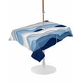 thumbnail image 1 of Outdoor Table Cloth with Umbrella Hole and Zipper, Blue White Ombre Waterproof Rectangle Tablecloth 60"x102", Modern Geometric Moire Abstract Art Washable Table Cover for Outside Party Patio Picnic, 1 of 8