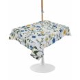 thumbnail image 1 of Outdoor Table Cloth with Umbrella Hole and Zipper,Blue Yellow Spring Floral Waterproof Rectangle Tablecloth 54"x80",Elegant Summer Botanical Green Washable Table Cover for Outside Party Patio Picnic, 1 of 8