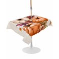 thumbnail image 1 of Outdoor Table Cloth with Umbrella Hole and Zipper, Burnt Orange Pumpkins Fall Waterproof Rectangle Tablecloth 54"x80", Thanksgiving Botanical Beige Washable Table Cover for Outside Party Patio Picnic, 1 of 8