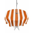 thumbnail image 1 of Outdoor Table Cloth with Umbrella Hole and Zipper, Burnt Orange Striped Waterproof Round Tablecloth 54 Inch, Thanksgiving Orange White Stripes Washable Table Cover for Outside Party Patio Picnic, 1 of 8