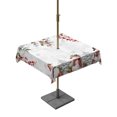 thumbnail image 1 of Outdoor Table Cloth with Umbrella Hole and Zipper, Christmas Snowman Waterproof Square Tablecloth 54"x54", Xmas Snowflake Berry Botanical Washable Table Cover for Outside Party Patio Picnic, 1 of 8