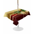 thumbnail image 1 of Outdoor Table Cloth with Umbrella Hole and Zipper, Christmas Waterproof Rectangle Tablecloth 54"x80", Xmas Bells Berry Botanical Golden Red Washable Table Cover for Outside Party Patio Picnic, 1 of 8