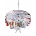 thumbnail image 1 of Outdoor Table Cloth with Umbrella Hole and Zipper, Christmas Waterproof Round Tablecloth 54 Inch, Snowman Xmas Tree Snowflake White Washable Table Cover for Outside Party Patio Picnic, 1 of 8