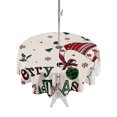 thumbnail image 1 of Outdoor Table Cloth with Umbrella Hole and Zipper, Christmas Waterproof Round Tablecloth 60 Inch, Rustic Gnomes Country Plaid Checkered Washable Table Cover for Outside Party Patio Picnic, 1 of 8