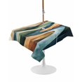 thumbnail image 1 of Outdoor Table Cloth with Umbrella Hole and Zipper, Colorful Abstract Art Waterproof Rectangle Tablecloth 60"x102", Mountain Modern Watercolor Washable Table Cover for Outside Party Patio Picnic, 1 of 8