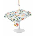 thumbnail image 1 of Outdoor Table Cloth with Umbrella Hole and Zipper, Colorful Botanical Waterproof Rectangle Tablecloth 60"x102", Watercolor Country Summer Leaves Washable Table Cover for Outside Party Patio Picnic, 1 of 6