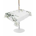 thumbnail image 1 of Outdoor Table Cloth with Umbrella Hole and Zipper, Eucalyptus Leaves Waterproof Rectangle Tablecloth 54"x80", Spring Sage Green Summer Botanical Washable Table Cover for Outside Party Patio Picnic, 1 of 8