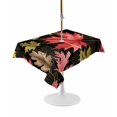 thumbnail image 1 of Outdoor Table Cloth with Umbrella Hole and Zipper, Fall Maple Leaf Waterproof Rectangle Tablecloth 54"x80", Thanksgiving Botanical Leaves Black Washable Table Cover for Outside Party Patio Picnic, 1 of 8