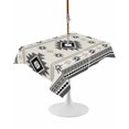 thumbnail image 1 of Outdoor Table Cloth with Umbrella Hole and Zipper, Gray Beige Boho Waterproof Rectangle Tablecloth 60"x102", Ethnic Tribe Southwestern Vintage Washable Table Cover for Outside Party Patio Picnic, 1 of 8