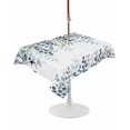 thumbnail image 1 of Outdoor Table Cloth with Umbrella Hole and Zipper, Green Blue Eucalyptus Leaves Waterproof Rectangle Tablecloth 54"x80", Summer Botanical Weeping Washable Table Cover for Outside Party Patio Picnic, 1 of 8