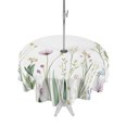 thumbnail image 1 of Outdoor Table Cloth with Umbrella Hole and Zipper, Green Botanical Floral Waterproof Round Tablecloth 60 Inch, Spring Summer Rustic Washable Table Cover for Outside Party Patio Picnic, 1 of 8