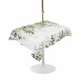 thumbnail image 1 of Outdoor Table Cloth with Umbrella Hole and Zipper, Green Eucalyptus Leaves Waterproof Rectangle Tablecloth 54"x80", Summer Botanical Weeping Washable Table Cover for Outside Party Patio Picnic, 1 of 8