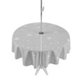 thumbnail image 1 of Outdoor Table Cloth with Umbrella Hole and Zipper, Grey Christmas Snowflake Waterproof Round Tablecloth 54 Inch, Winter Snowflake Xmas Washable Table Cover for Outside Party Patio Picnic, 1 of 8