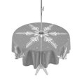 thumbnail image 1 of Outdoor Table Cloth with Umbrella Hole and Zipper, Grey Christmas Waterproof Round Tablecloth 54 Inch, Xmas Snowflake Winter Washable Table Cover for Outside Party Patio Picnic, 1 of 8
