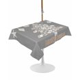 thumbnail image 1 of Outdoor Table Cloth with Umbrella Hole and Zipper, Grey White Coastal Waterproof Rectangle Tablecloth 54"x80", Starfish Shell Summer Ocean Washable Table Cover for Outside Party Patio Picnic, 1 of 8
