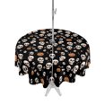 thumbnail image 1 of Outdoor Table Cloth with Umbrella Hole and Zipper, Halloween Horror Skull Waterproof Round Tablecloth 54 Inch, Pumpkins Bats Black Abstract Washable Table Cover for Outside Party Patio Picnic, 1 of 8