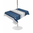 thumbnail image 1 of Outdoor Table Cloth with Umbrella Hole and Zipper, Lake Blue Stripes Waterproof Rectangle Tablecloth 54"x80", Minimalist Abstract Vertical Lines Washable Table Cover for Outside Party Patio Picnic, 1 of 8